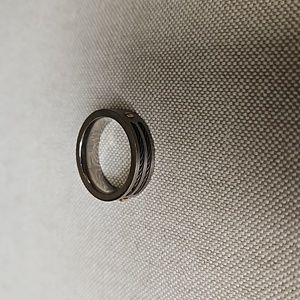 Titanium and 18k gold plated ring for men